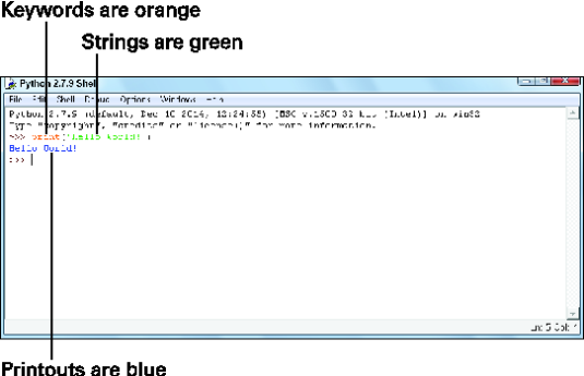 Figure 2: Syntax highlights put your code in different colors.