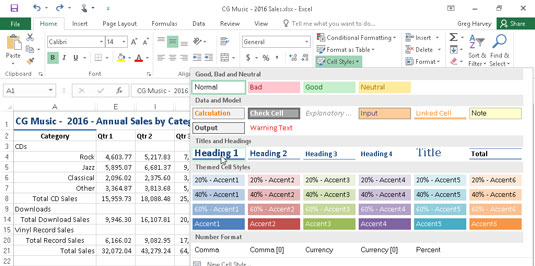 How to Apply Different Styles to a Cell in a Spreadsheet using