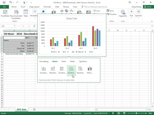 use quick analysis tool in excel to sum