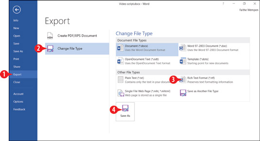 Choose another format in which to save the document.