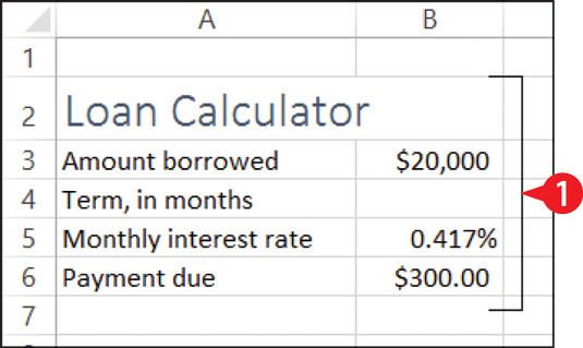 Create the structure of the worksheet, including the descriptive labels and any numbers that you al