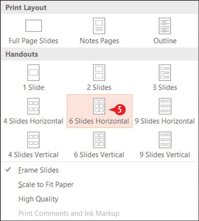 Presenter view provides tools for managing a running presentation.