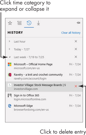 How to View Your Microsoft Edge Browsing History and Reading List - dummies