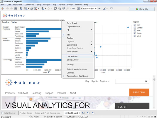 How To Use Tableau Actions Dummies