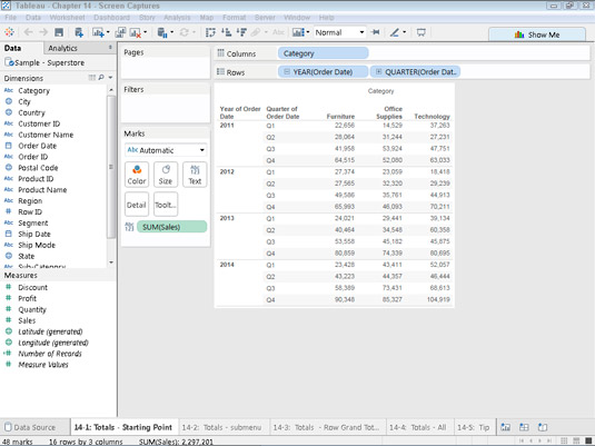 Tableau Add Total To Line Chart