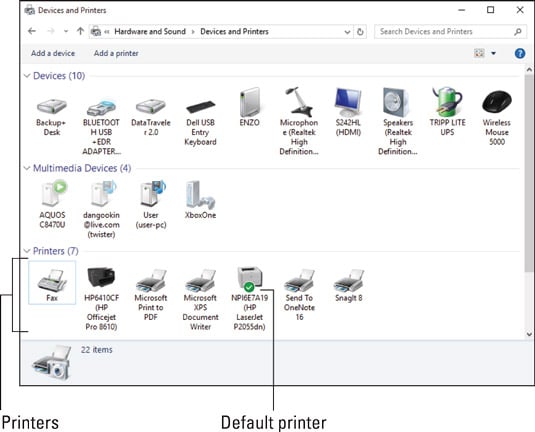 Forkert Donation Almindelig How to Find Printers in Windows on Your PC - dummies