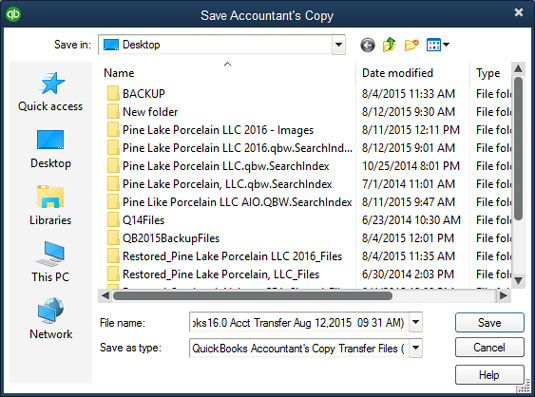 An updated Save Accountant's Copy dialog box.