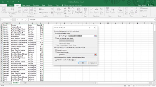 Chart Wizard Button Excel 2016