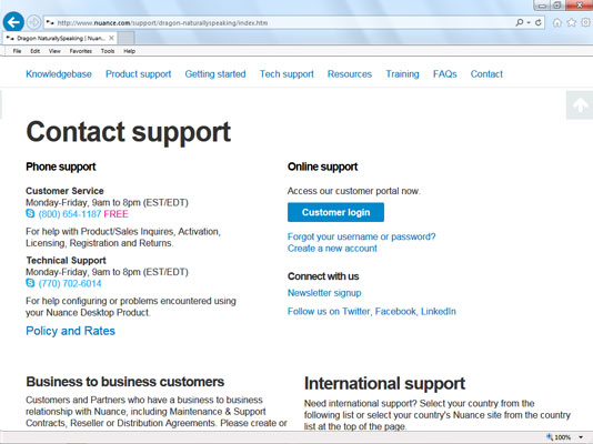 Go to the Customer Login button on the Tech Support page to create your free account.