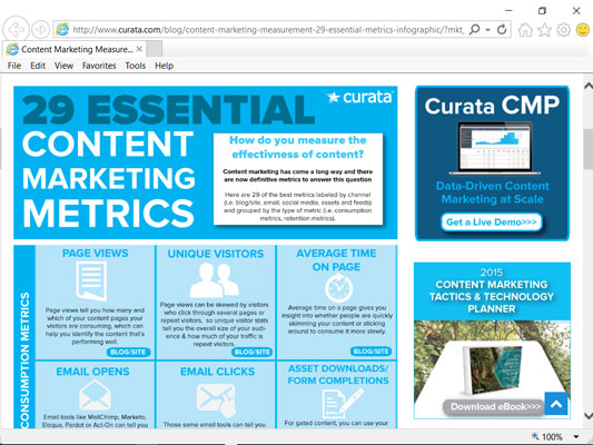 The Content Marketing Metrics infographic.