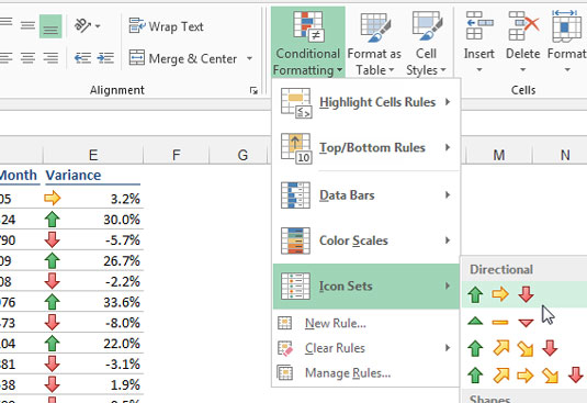 Represent Trends On Excel Dashboards With Icon Sets Dummies