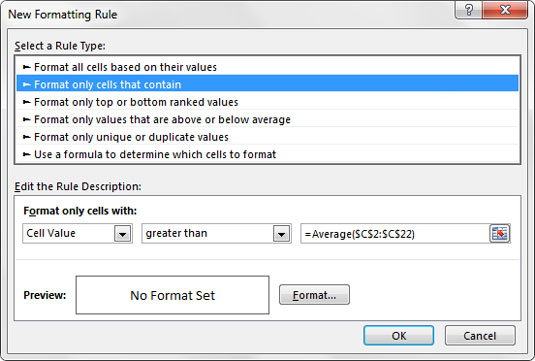 Click the Format Only Cells That Contain rule type.