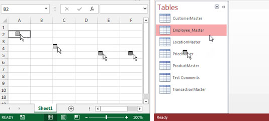 Copy an Access table using the drag-and-drop method.
