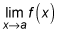 The limit of a function when x reaches a.