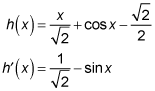 Finding the first derivative for a function.