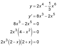 Solving a function to find the critical numbers.