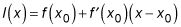 The point-slope form in calculus terms.