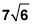 seven by the square root of six.