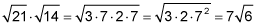 Process of multiplying two square roots.