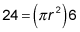 Formula for the volume of a right cylinder.
