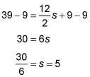 do the math to find the value of s.