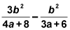 Subtracting two rational expressions.