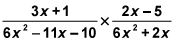 Multiplying two rational expressions.