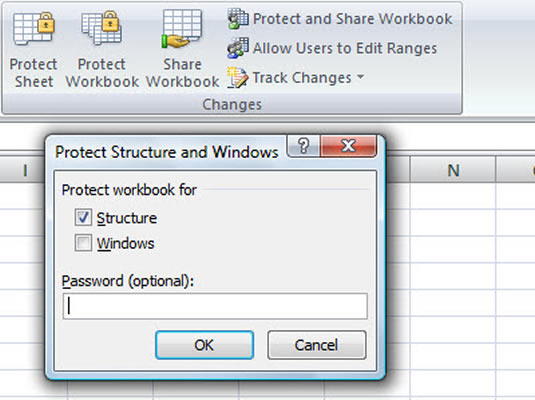 You can protect the structure and windows in a workbook.