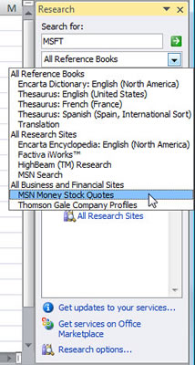 Select the type of online reference(s) to be searched on the Show Results From drop-down menu: