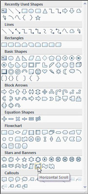 On the Insert tab, click the Shapes button in the Illustrations group.