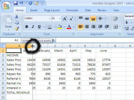 Chart Column Width Excel