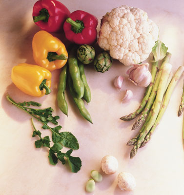 A variety of fresh vegetables are available at Spanish markets. [Credit: Ed Carey/Cole Group/PhotoD