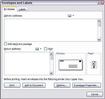 Envelope Template Microsoft Word from www.dummies.com