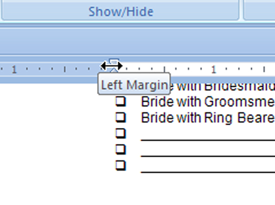 setting tabs in word 2007 using ruler