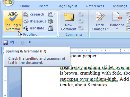 How To Check Grammar In Word 2007 Dummies