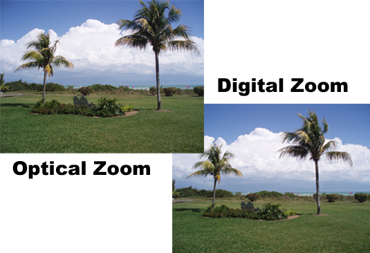 The camera used an optical zoom for the picture on the left and a digital zoom for the one on the r