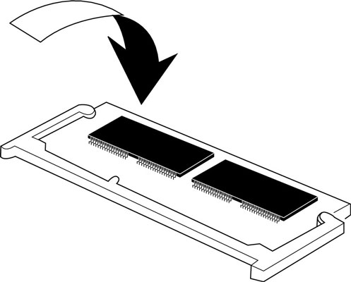 Gently push the module, in its carrier, back to a flat position on the bottom of the laptop. It sho