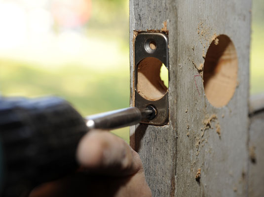 Install the two mounting screws into the faceplate.