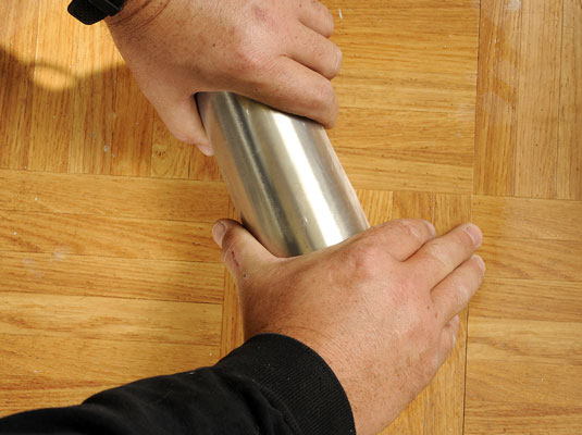 Roll the tile with the rolling pin.