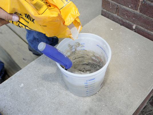 Mix up enough mortar for 30 minutes’ use.