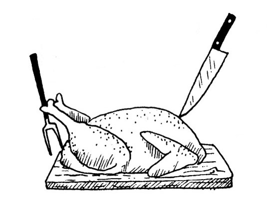 Place the cooked turkey on a cutting board.
