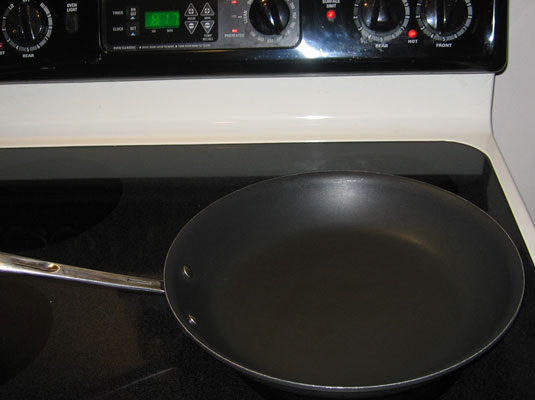 Turn your burner to a high setting and place a sauté pan on the burner.