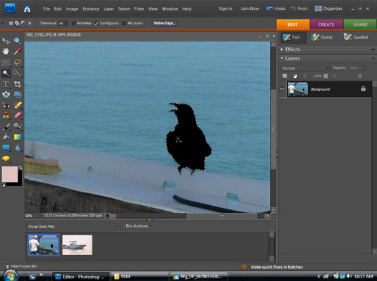 In the source image, use a selection tool to select the content that you want to copy.