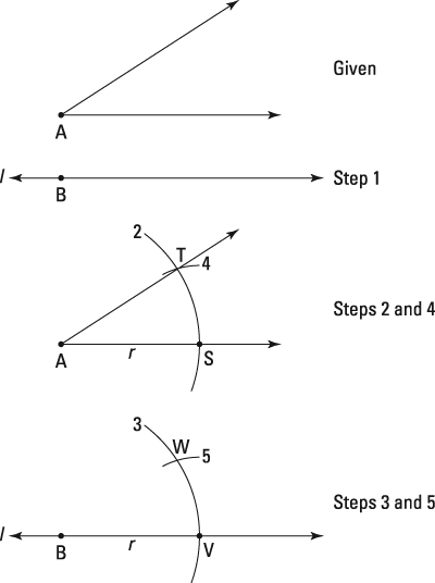 How to Copy an Angle Using a Compass - dummies