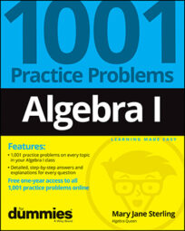 Algebra I: 1001 Practice Problems For Dummies book cover