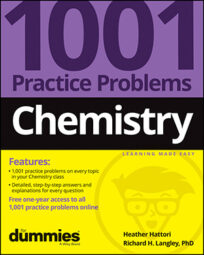 Chemistry: 1001 Practice Problems For Dummies (+ Free Online Practice) book cover