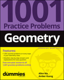 Geometry: 1001 Practice Problems For Dummies book cover