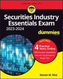 Securities Industry Essentials Exam 2023-2024 For Dummies with Online Practice book cover