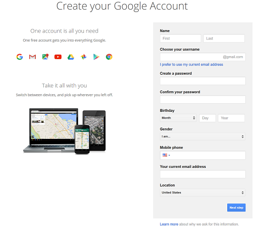 Create new password for gmail