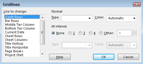 Microsoft Project Gantt Chart Gridlines